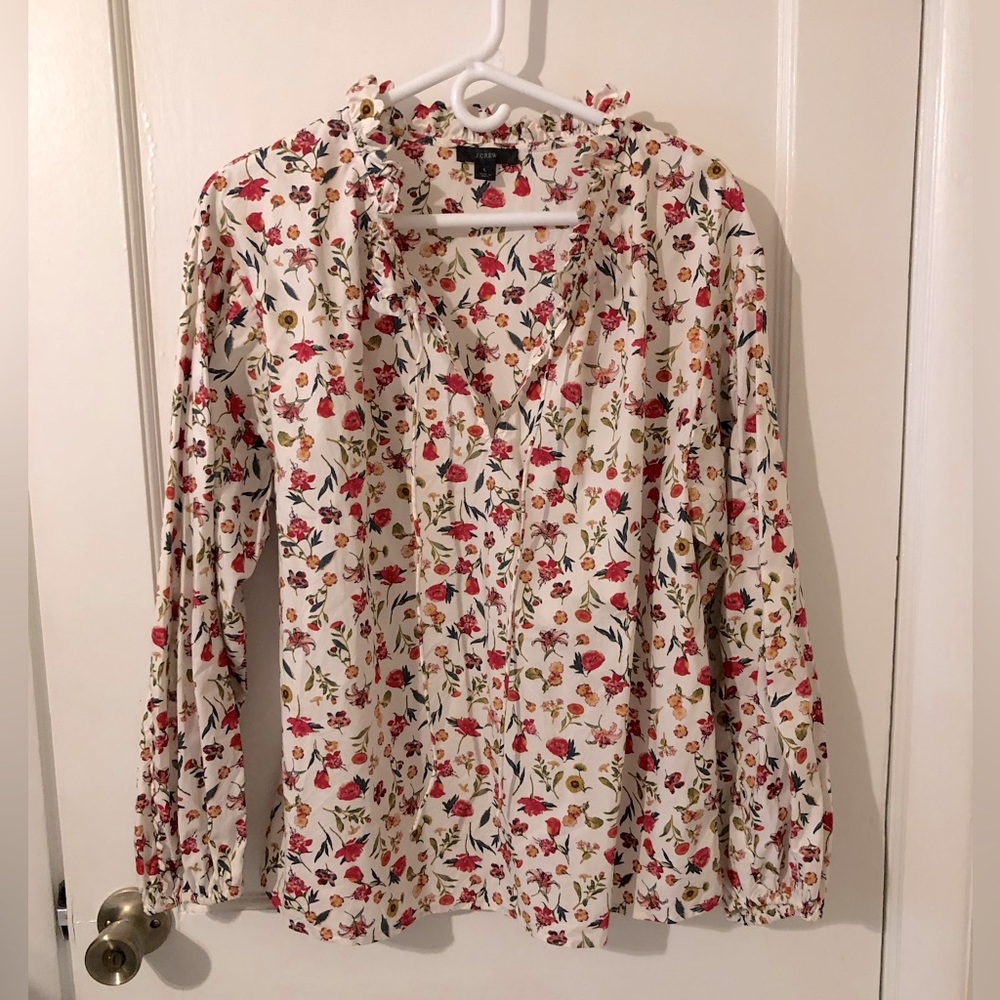J. Crew floral cotton blouse. Never worn, but no tags.